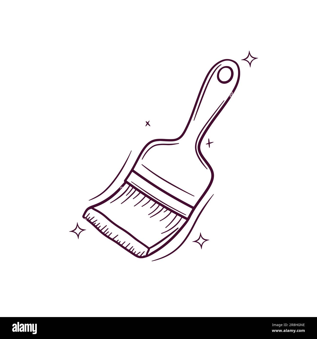Hand Drawn Paint Brush. Doodle Vector Sketch Illustration Stock Vector