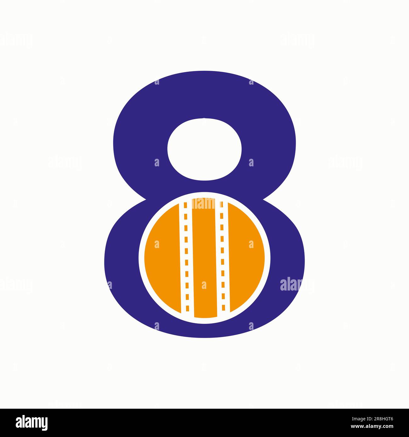 Cricket Logo On Letter 8 Concept. Cricket Club Symbol Stock Vector ...