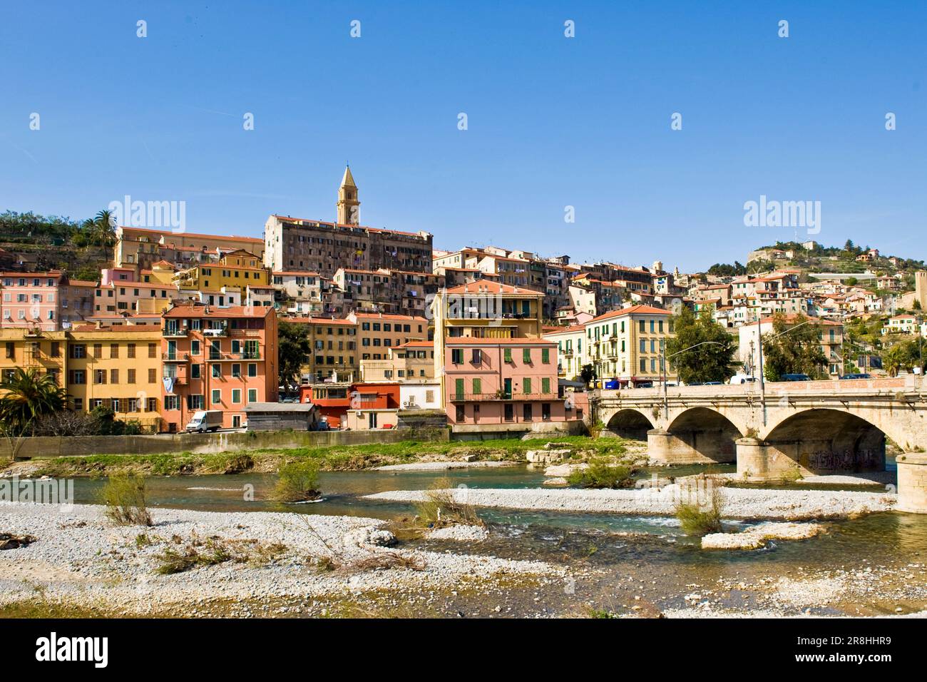 Roia River. Ventimiglia. Liguria. Italy Stock Photo