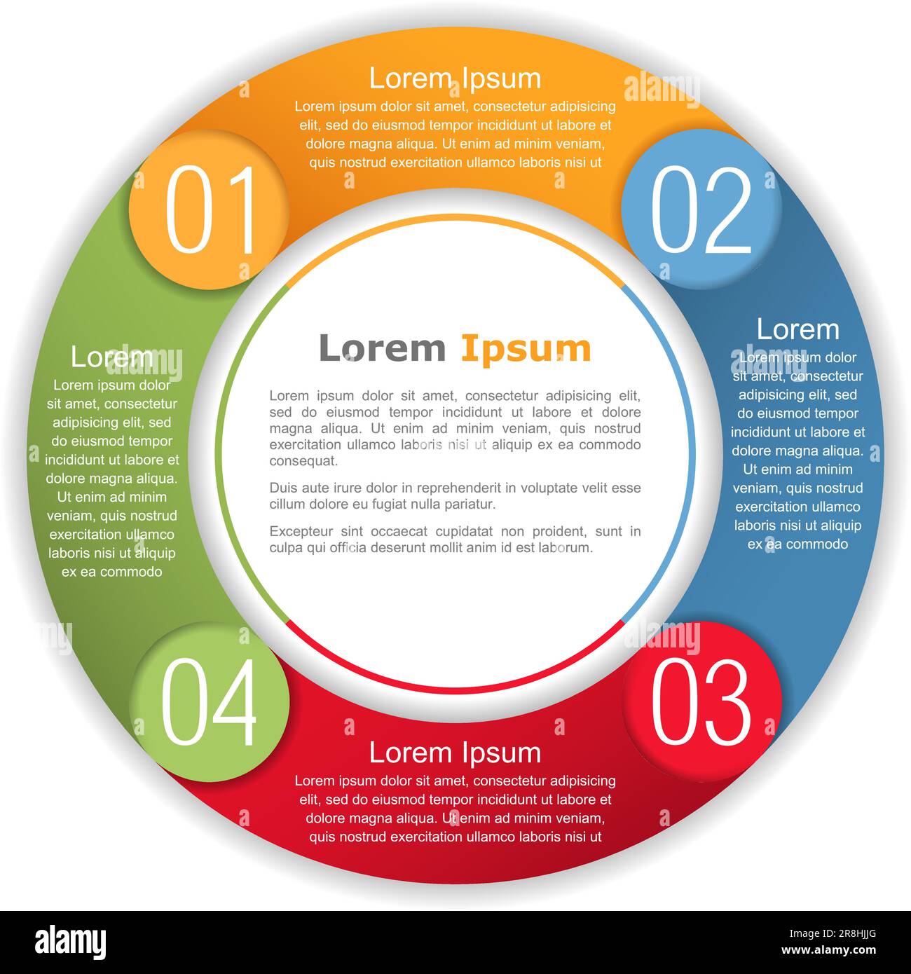 Circle infographics with four elements, steps or options, process ...