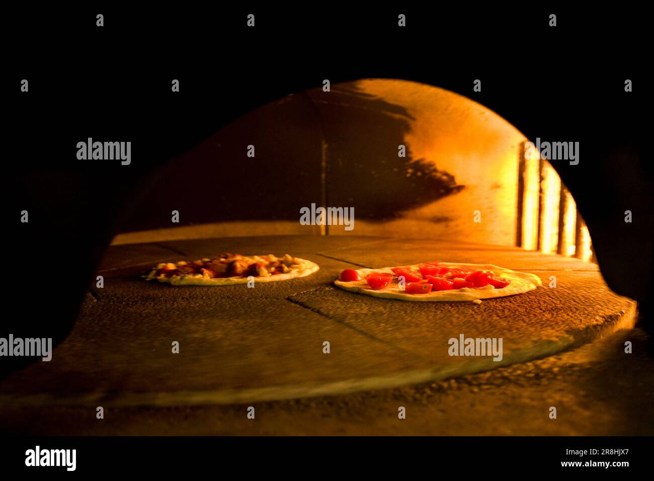 Wood Oven. Pizza Stock Photo