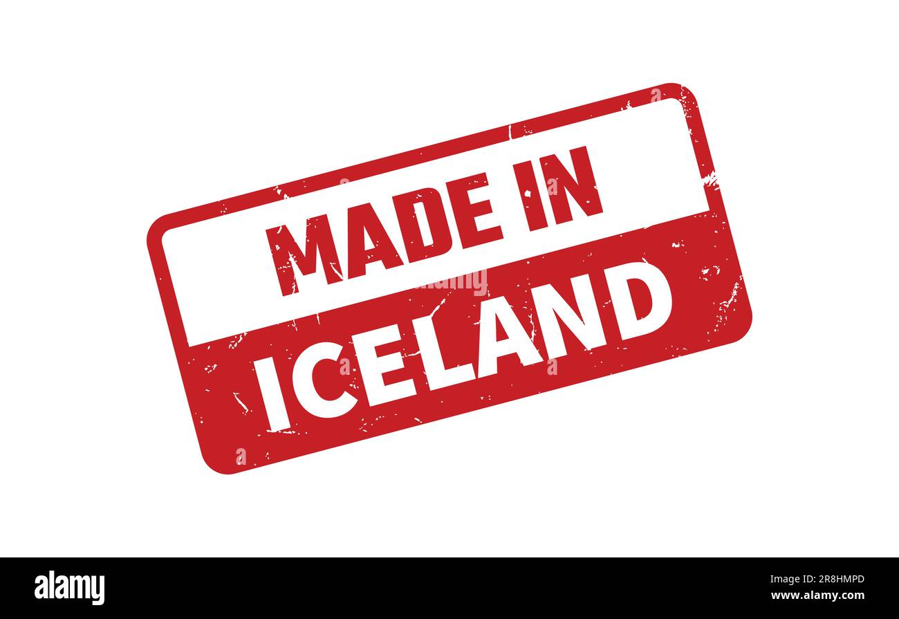 Made In Iceland Rubber Stamp Stock Vector