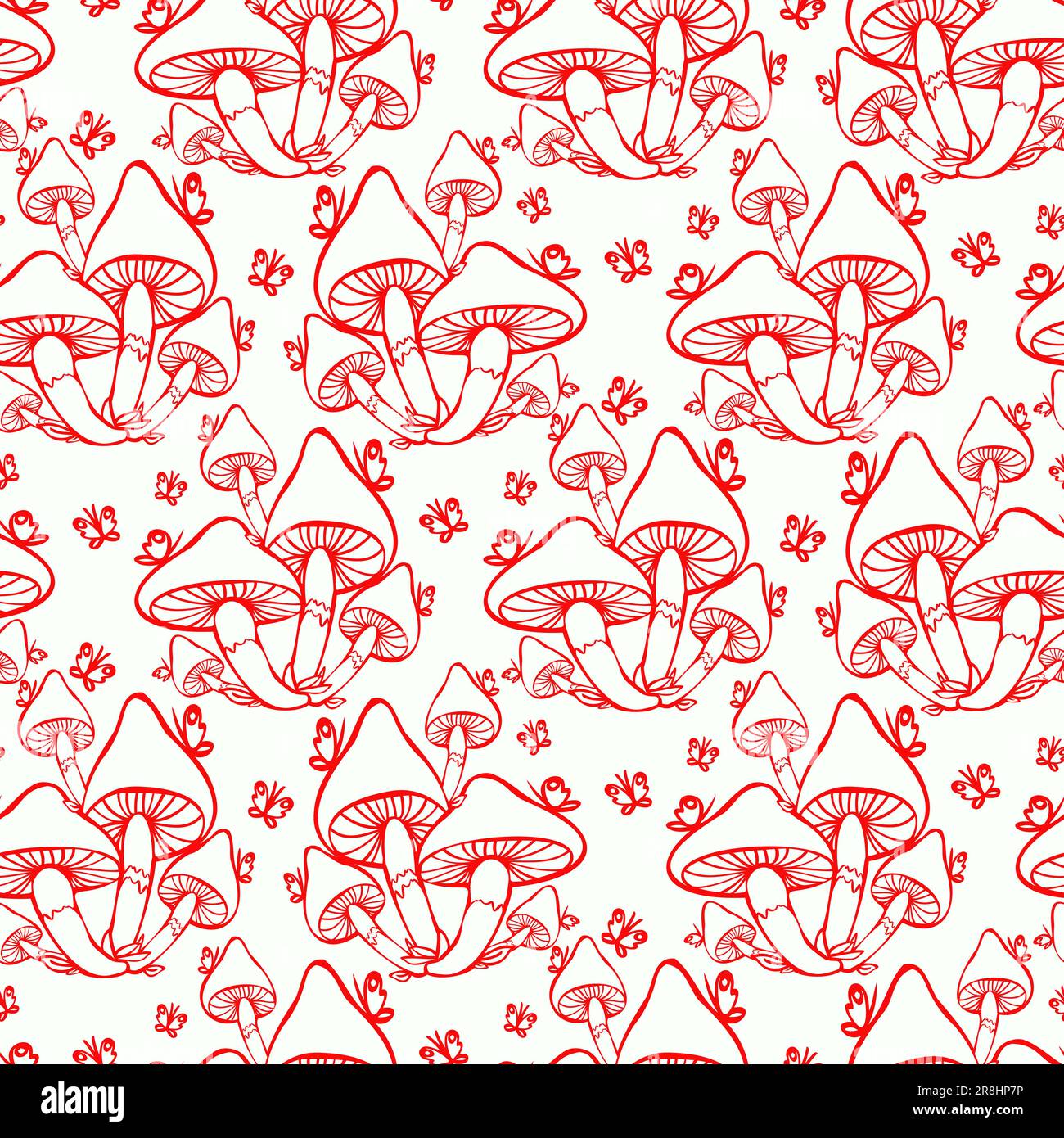 Autumn seamless pattern with mushrooms Stock Vector
