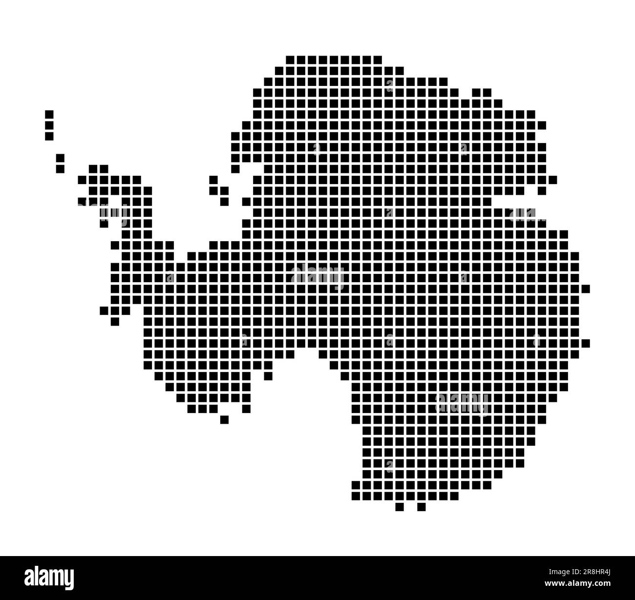 Antarctica map. Map of Antarctica in dotted style. Borders of the country filled with rectangles for your design. Vector illustration. Stock Vector