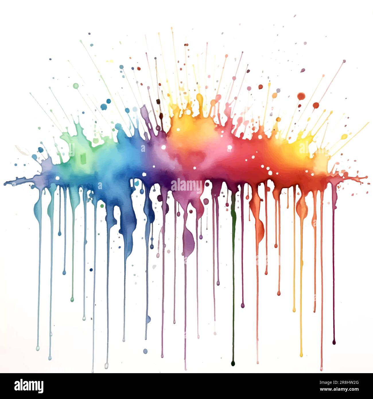Dripping paint rainbow background abstract Vector Image