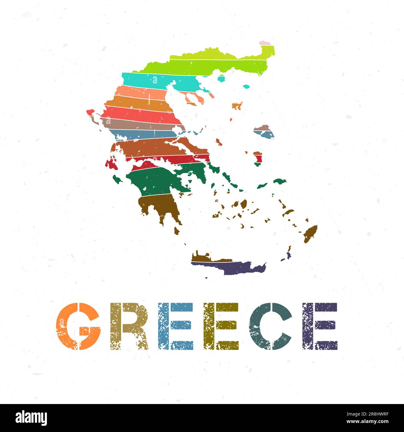 Greece Map Design Shape Of The Country With Beautiful Geometric Waves And Grunge Texture 7624