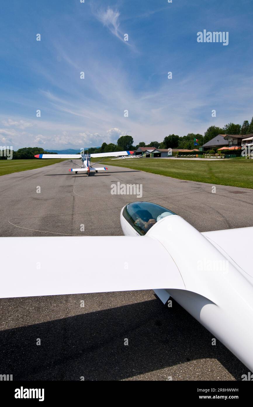 Gliders Airport Adele Orsi. Varese. Lombardy. Italy Stock Photo