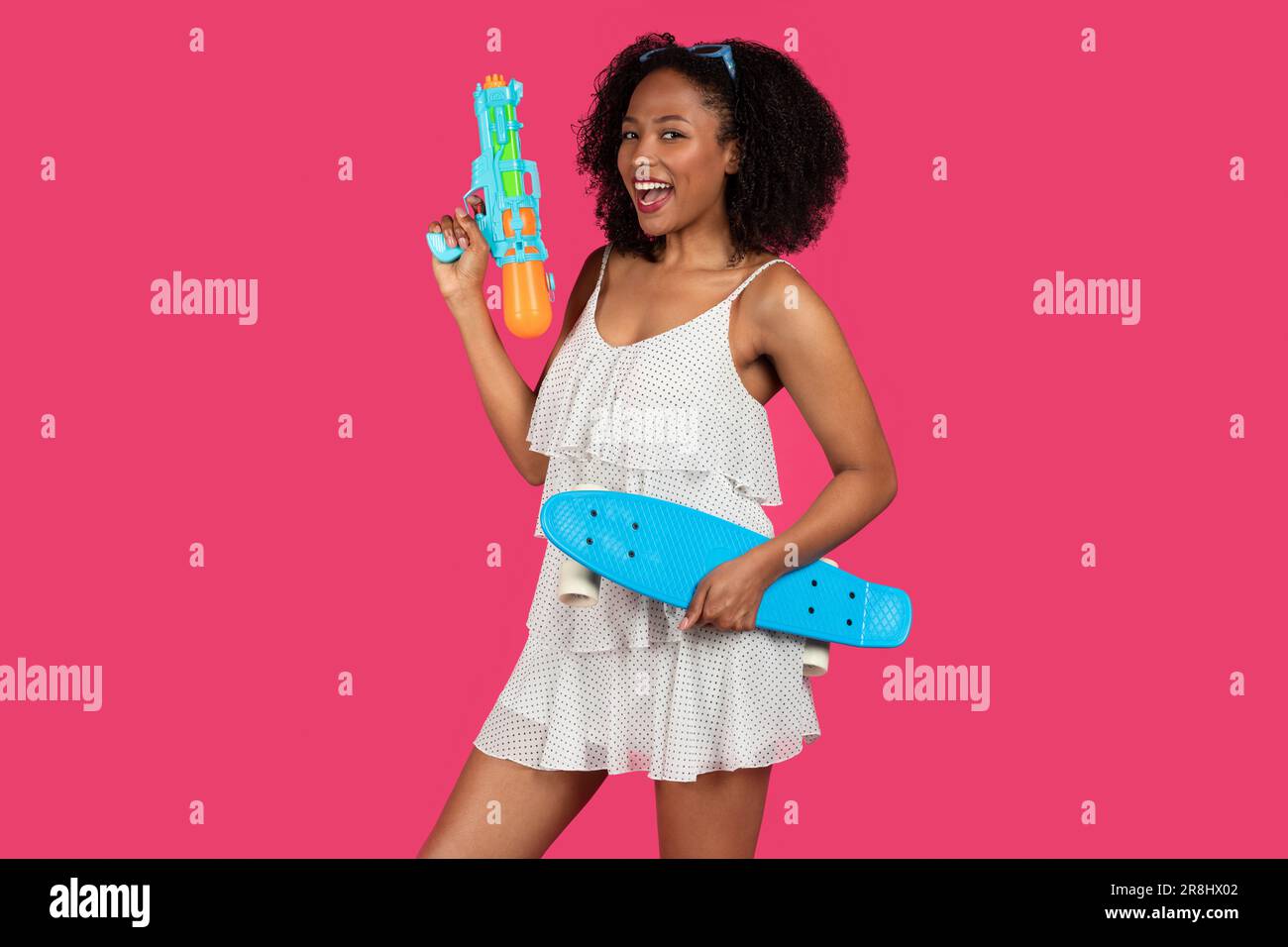Happy black lady enjoy hi-res stock photography and images - Alamy