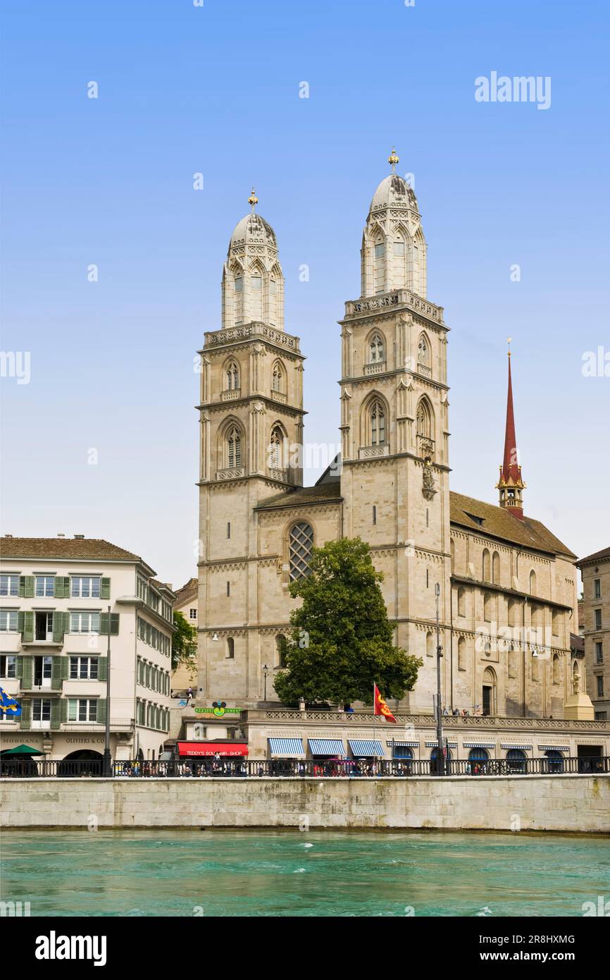 Grossmunster Church. Zurich. Switzerland Stock Photo