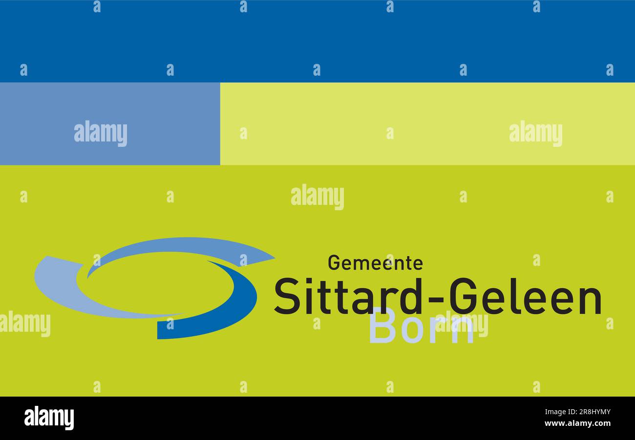 Flag of Sittard-Geleen Municipality (Limburg province, Kingdom of the Netherlands, Holland) Zittert-Gelaen Stock Vector