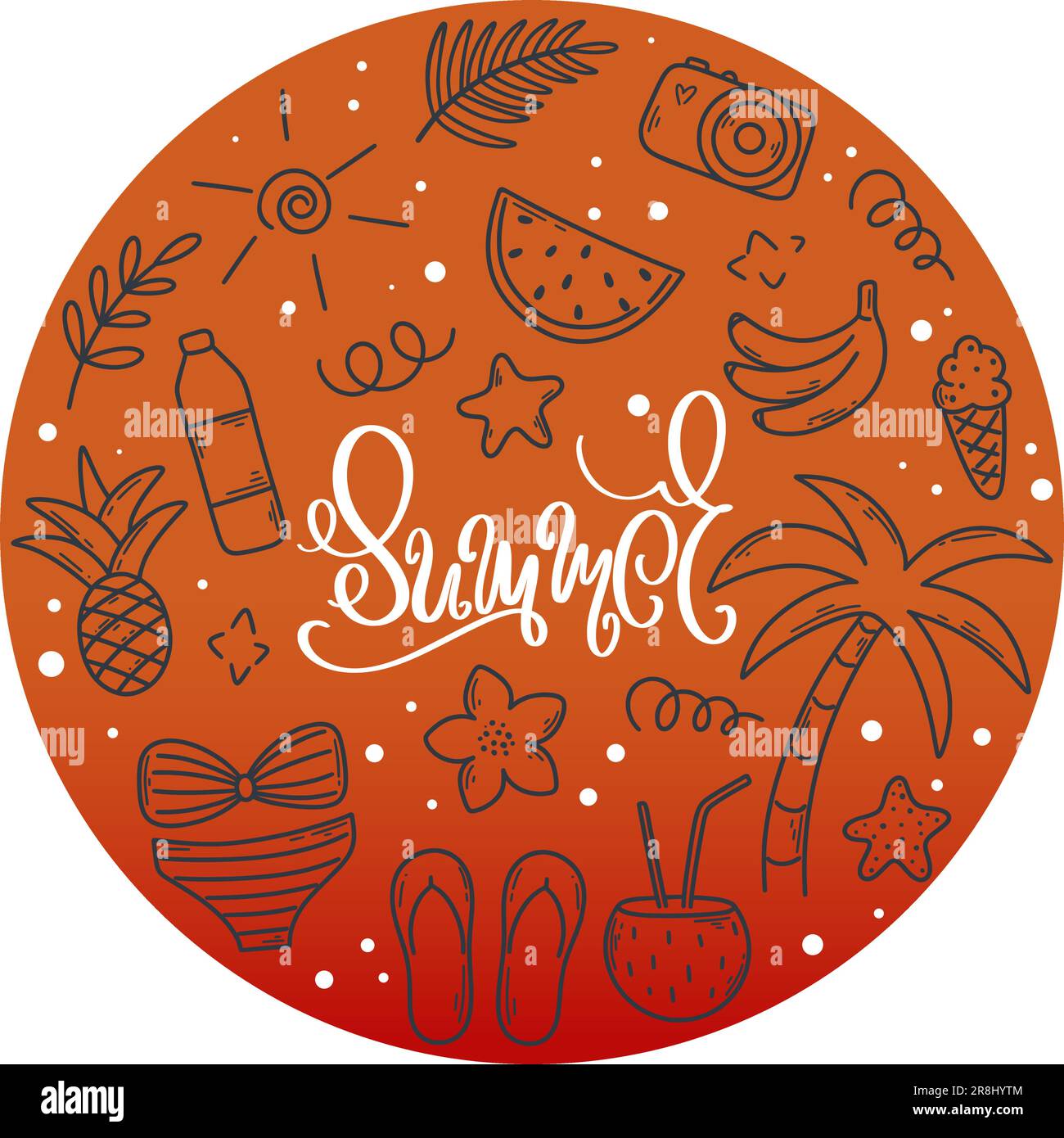 Summer banner with hand lettering Stock Vector Image & Art - Alamy