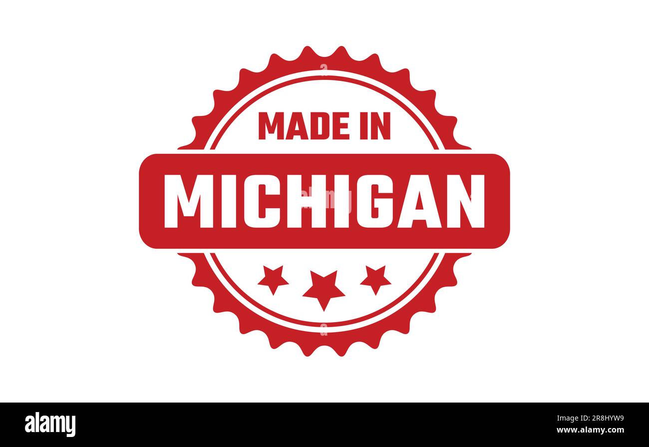 Made In Michigan Rubber Stamp Stock Vector