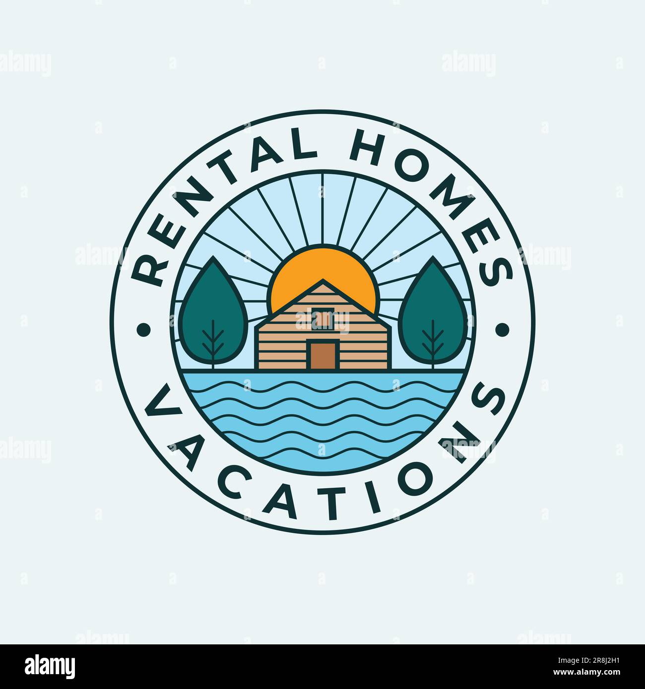 Homes by lake Stock Vector Images - Alamy