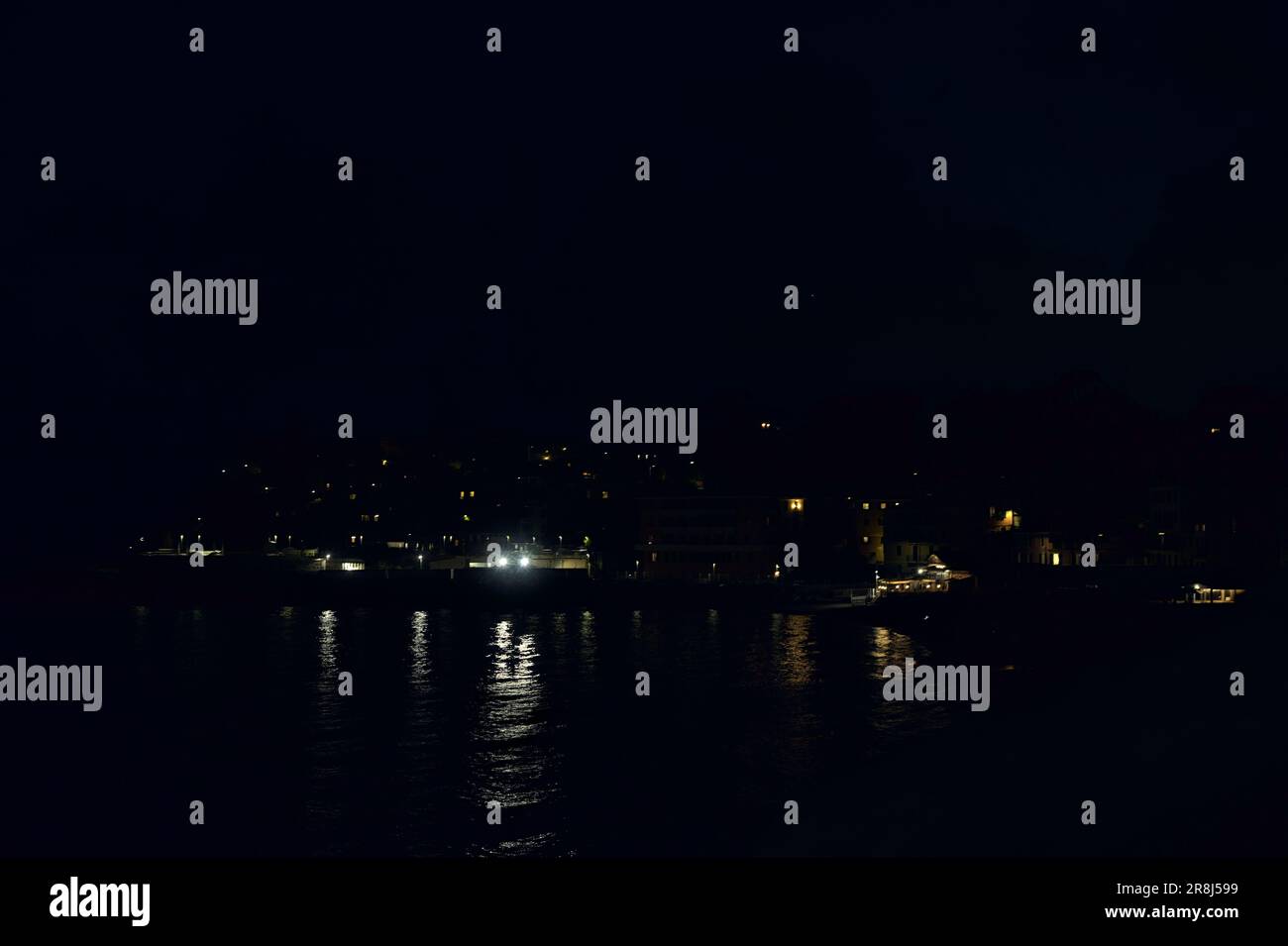 Night illumination downtown marina panorama hi-res stock photography ...