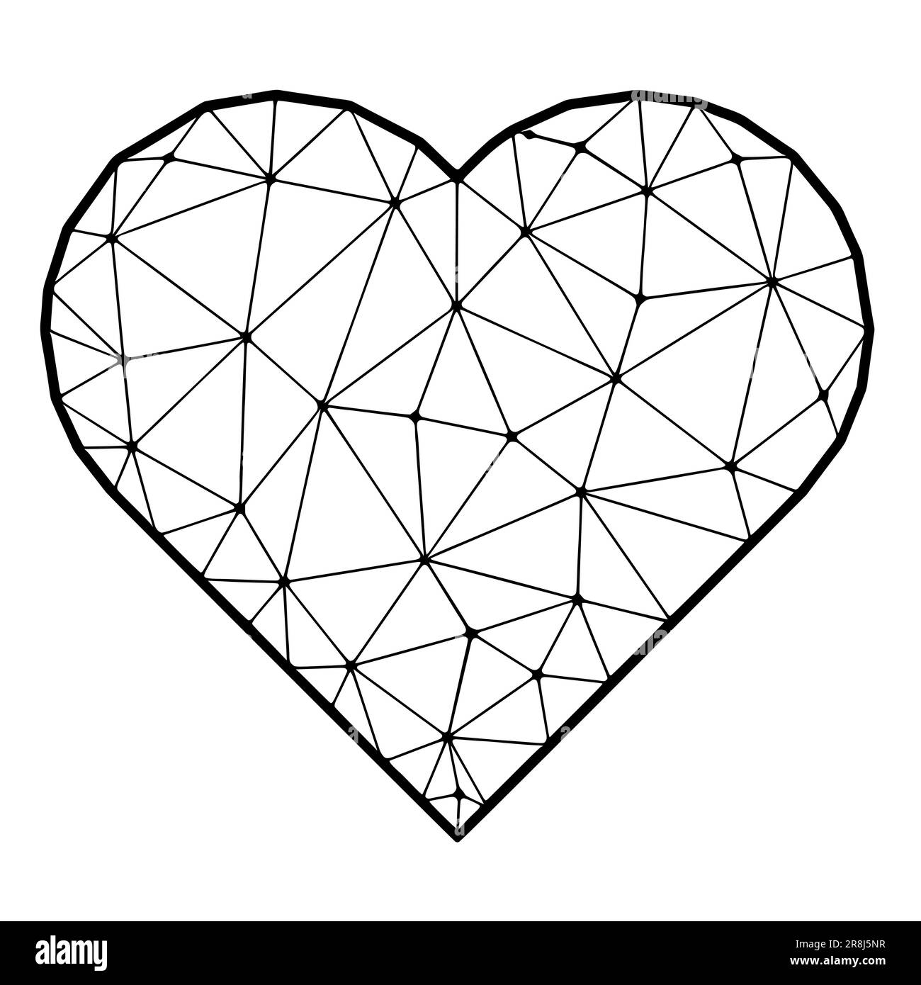 Heart or like symbol polygonal vector icon isolated on white background ...