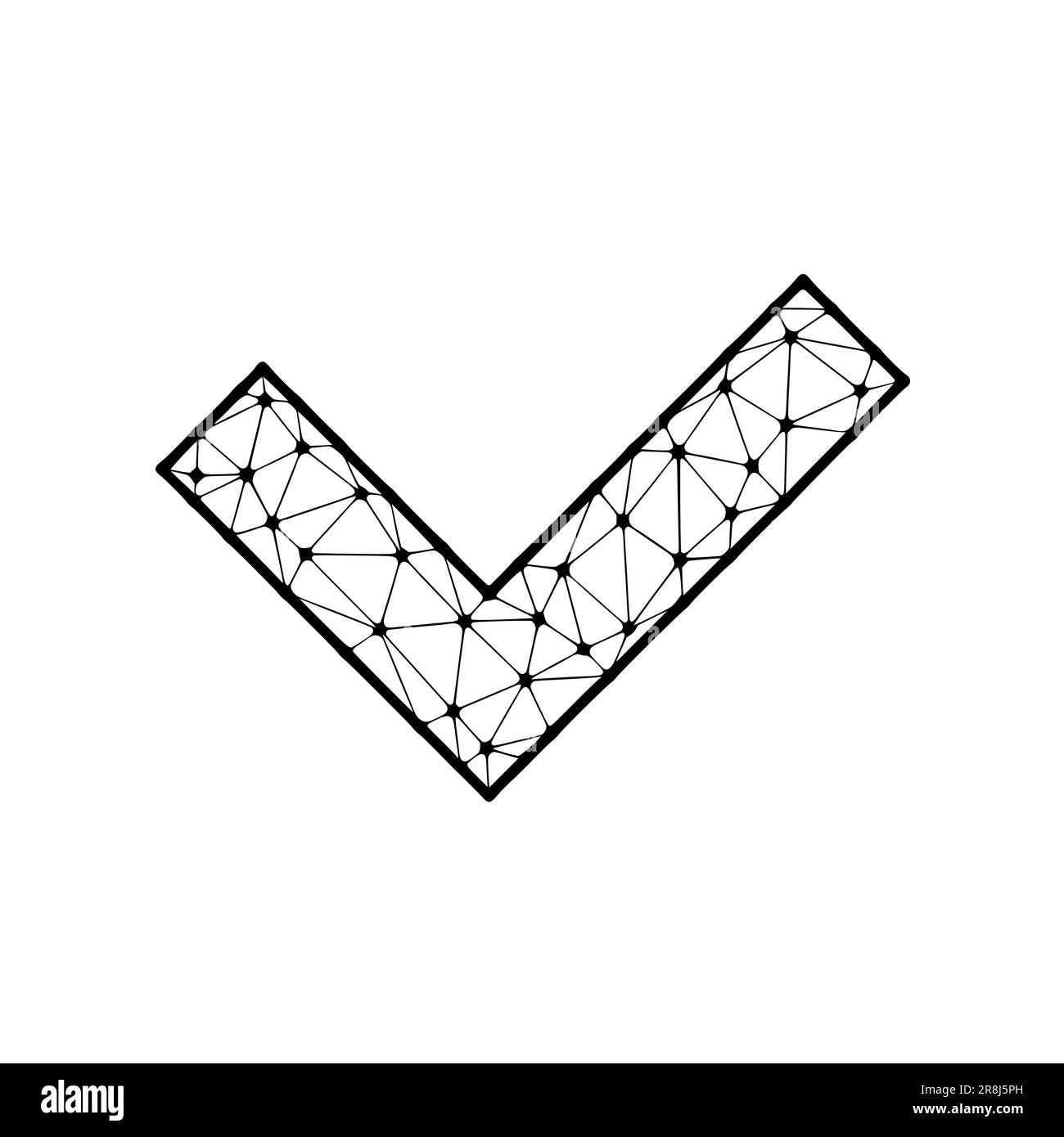 Check mark polygonal vector icon isolated on white background Stock ...
