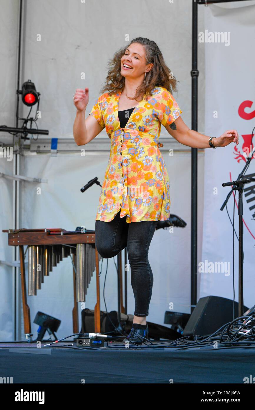 Stepdancer Danielle Enblom, Scotfest,Town Centre Park, Coquitlam, British Columbia, Canada, Stock Photo