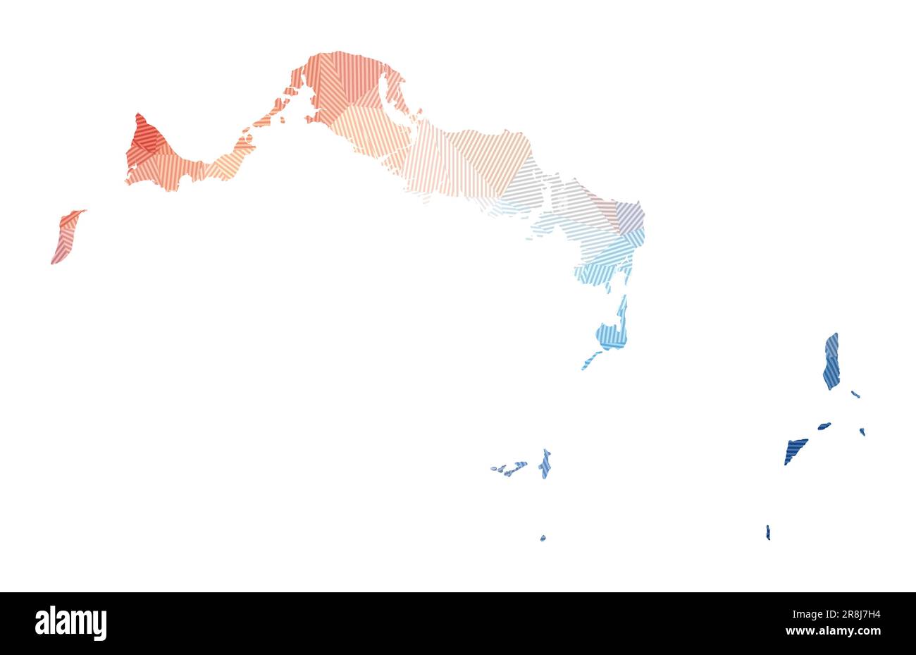 Map of Turks and Caicos Islands - Map Of Turks And Caicos Islands Low Poly Illustration Of The Island Geometric Design With Stripes Technology Internet Network Concept Vector Ill 2R8J7H4 