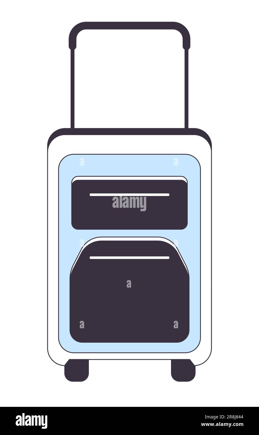 Baggage with handle flat line color isolated vector object Stock Vector ...