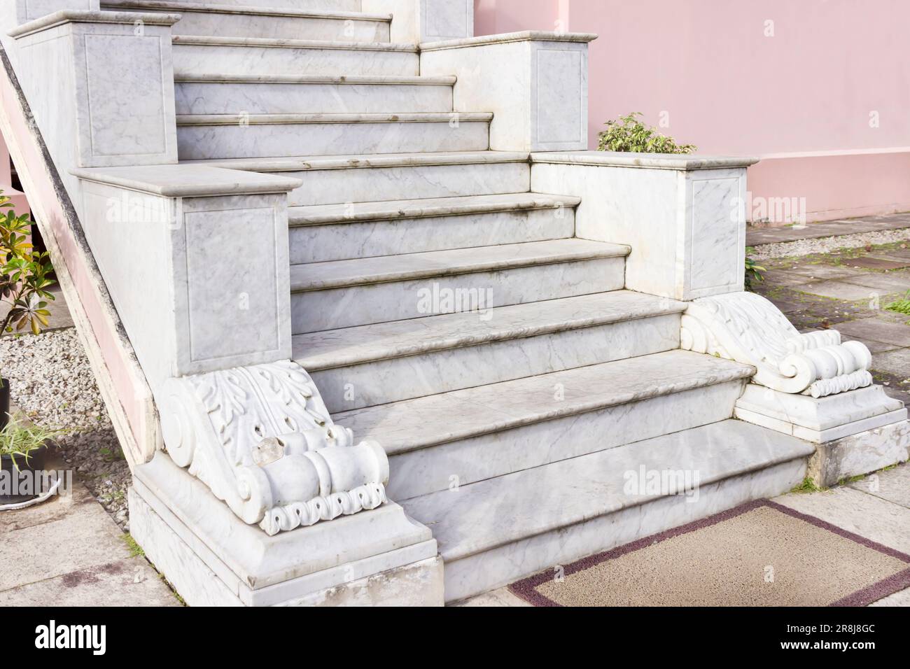 Marble staircase in classic 18th century style in Brazil Stock Photo ...