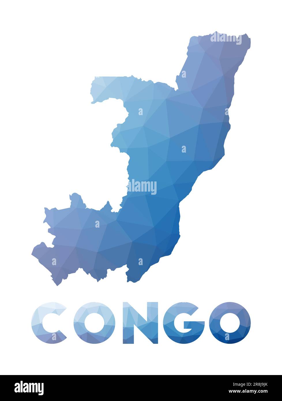 Low poly map of Congo. Geometric illustration of the country. Congo ...