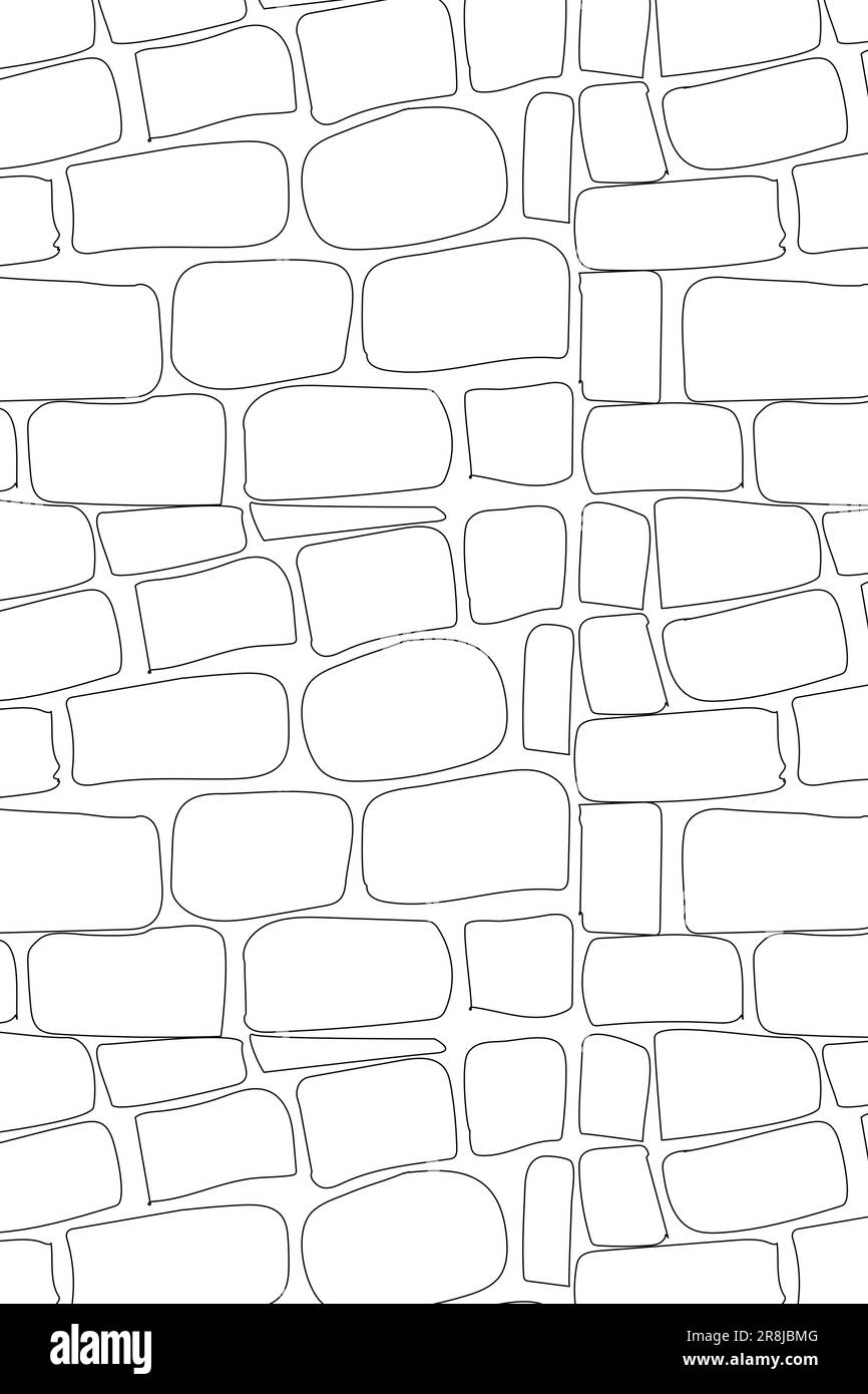 pattern of masonry in sketch on white background Stock Vector Image ...