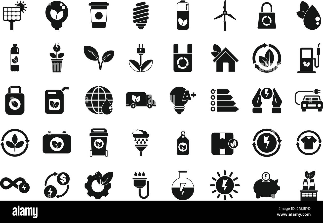 Sustainable energy icons simple hi-res stock photography and images - Alamy