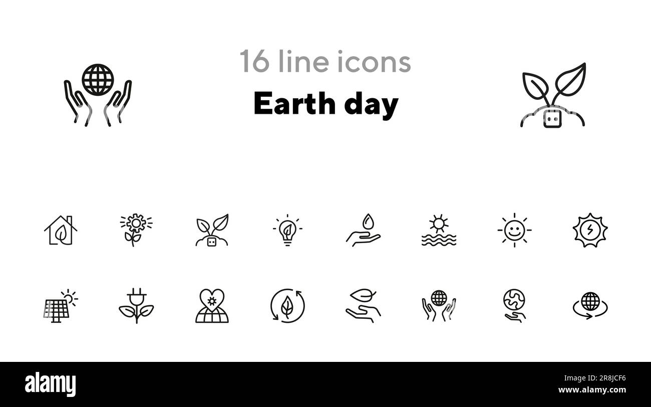 Earth day icon set Stock Vector