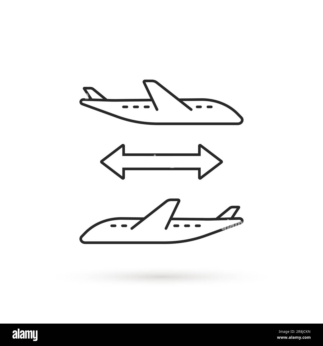 thin line connecting flight icon Stock Vector