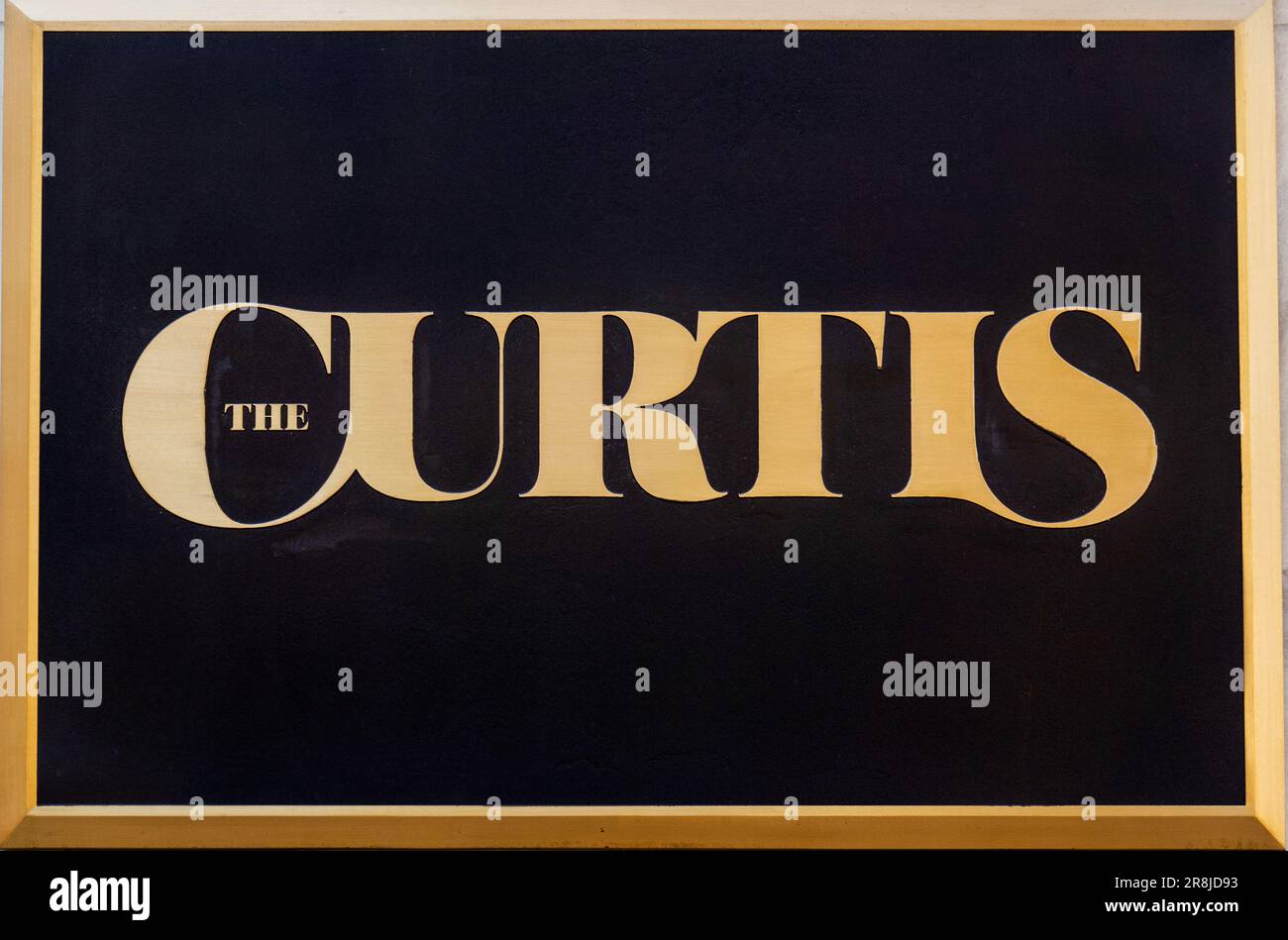 The Curtis Publishing Company sign in downtown Philadelphia PA Stock Photo