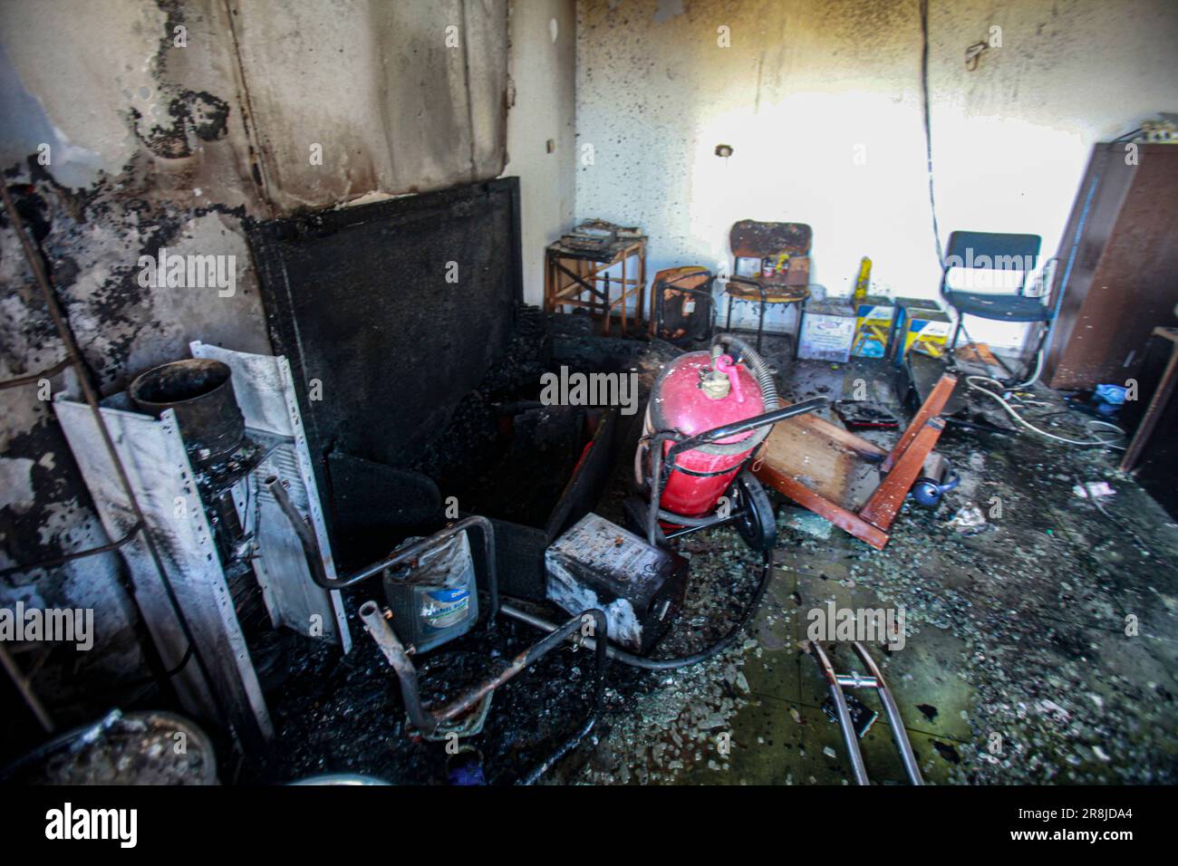 Al Laban Al Sharkiyeh, Palestine. 21st June, 2023. Interior view of a ...