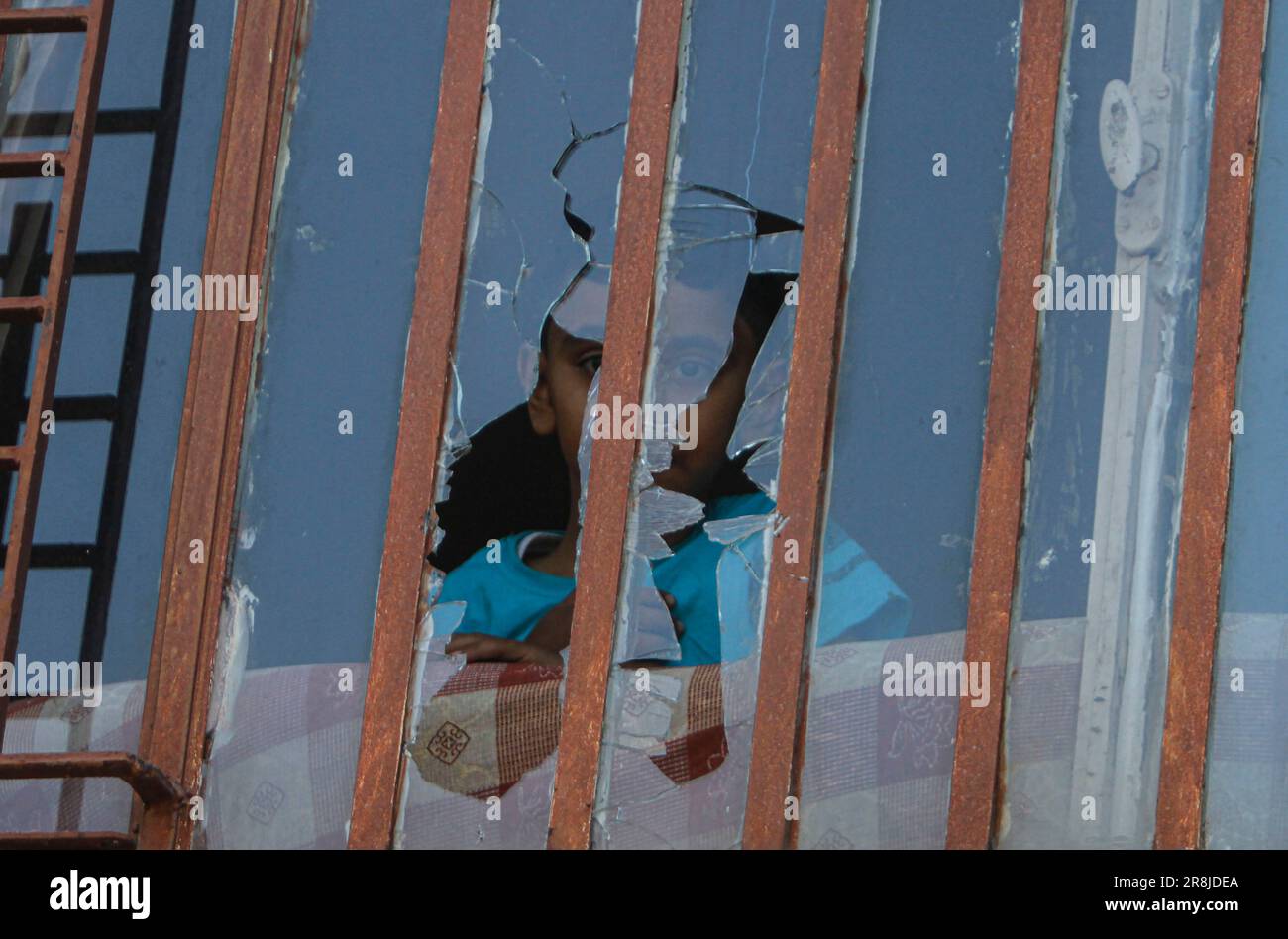 Al Laban Al Sharkiyeh, Palestine. 21st June, 2023. A Palestinian child ...