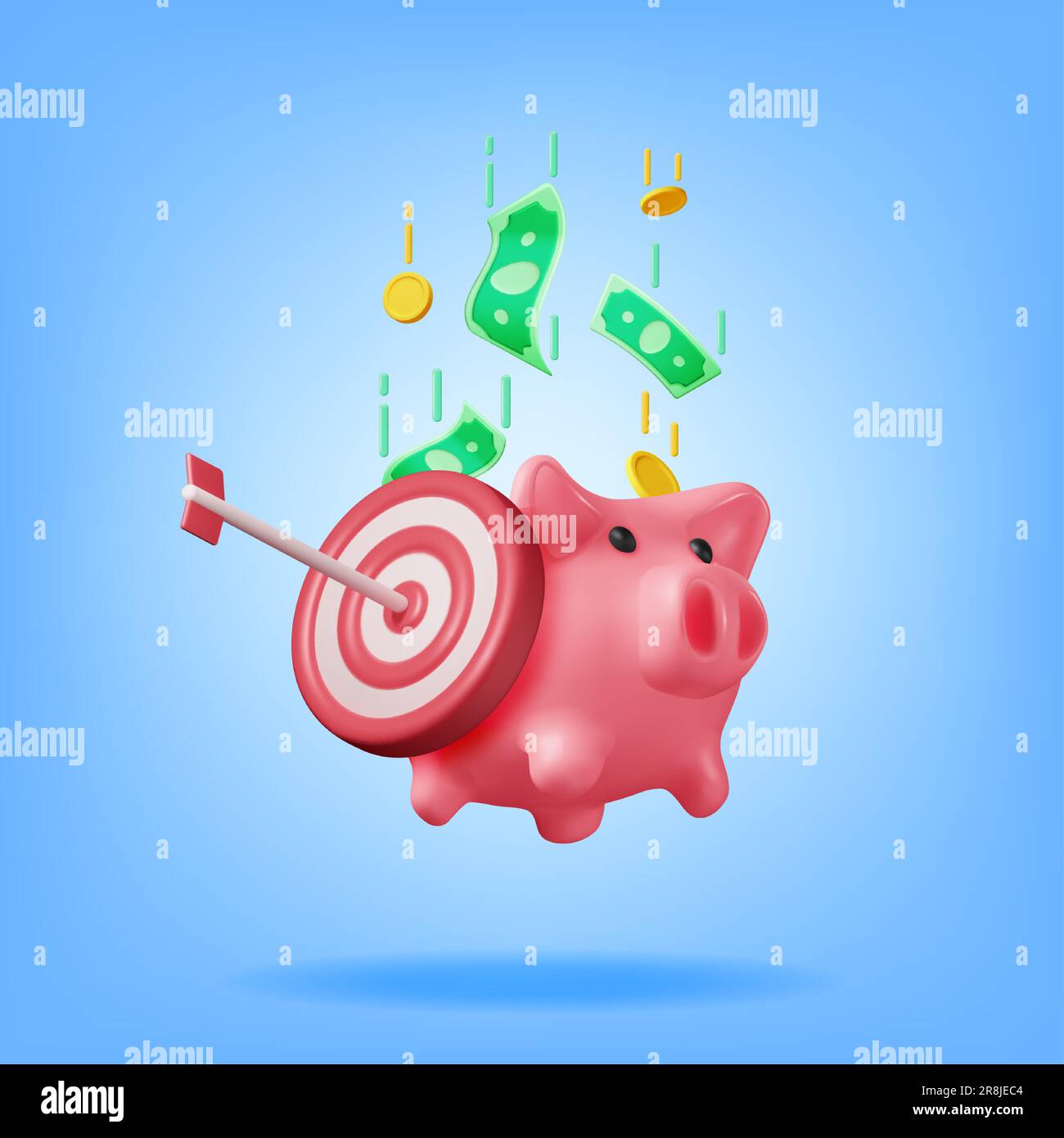 3D Piggy Bank with Dart Target Stock Vector Image & Art - Alamy