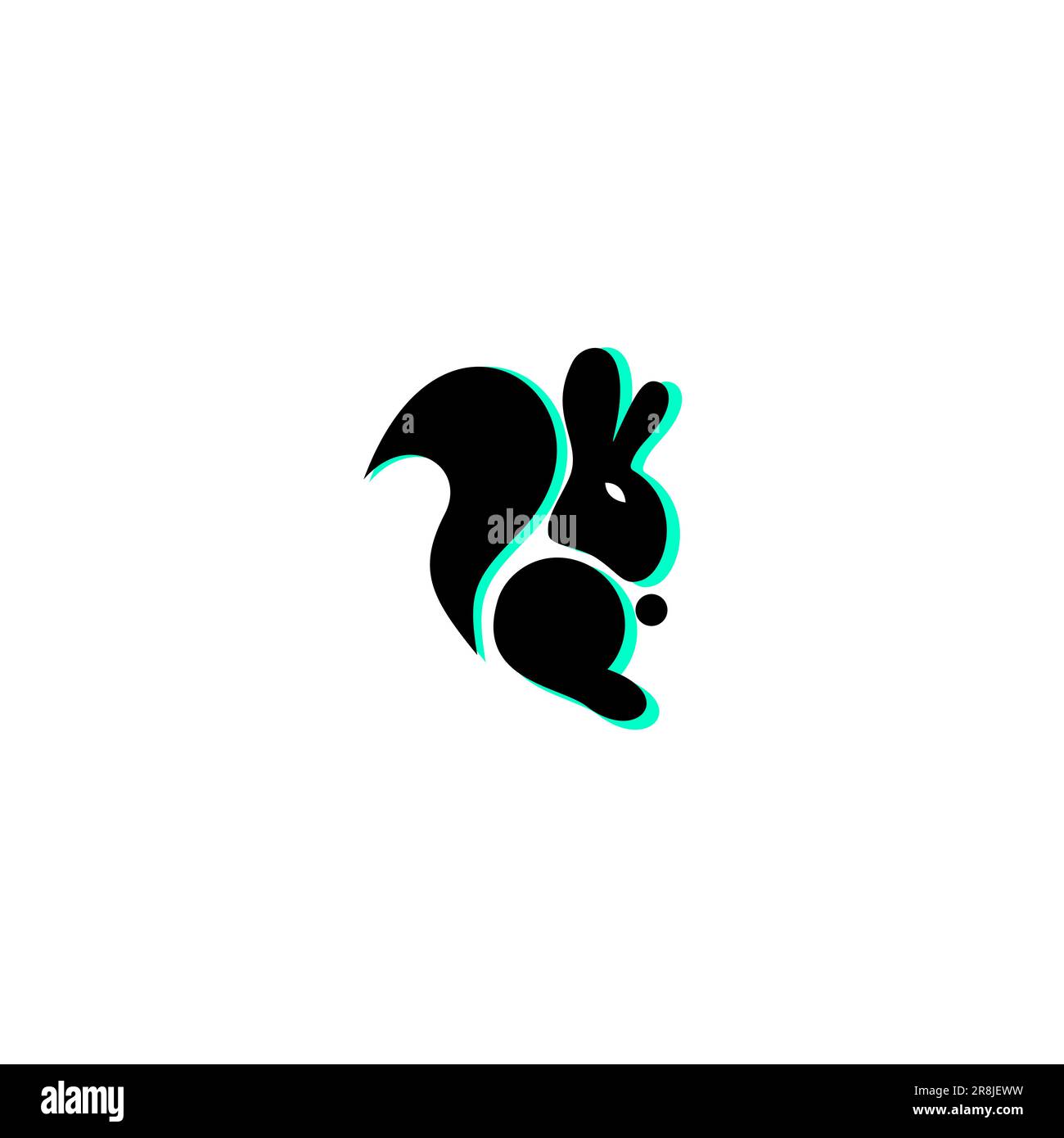 Rabbit and squirrel logo design illustrator Stock Vector
