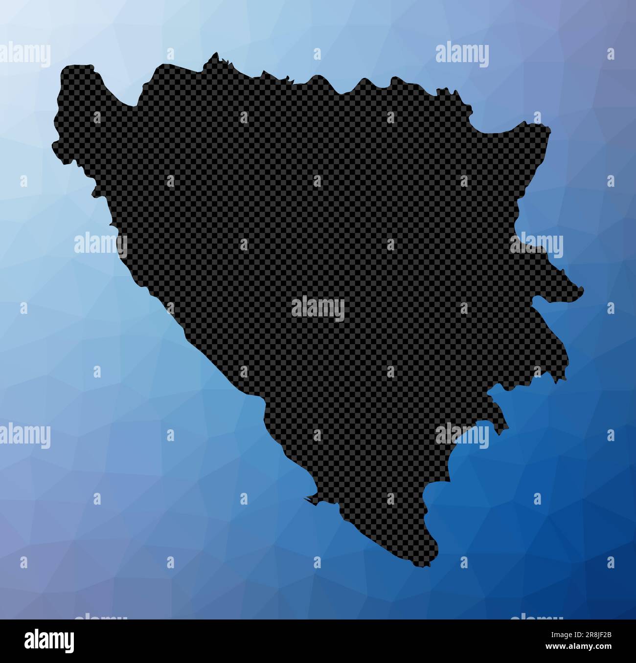 Bosnia geometric map. Stencil shape of Bosnia in low poly style ...