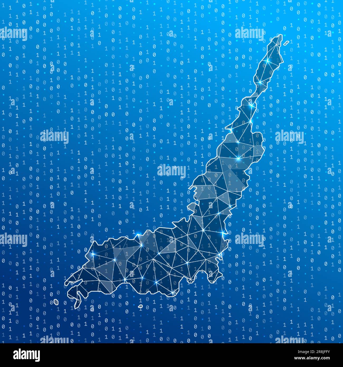 Network map of Lembeh. Island digital connections map. Technology ...