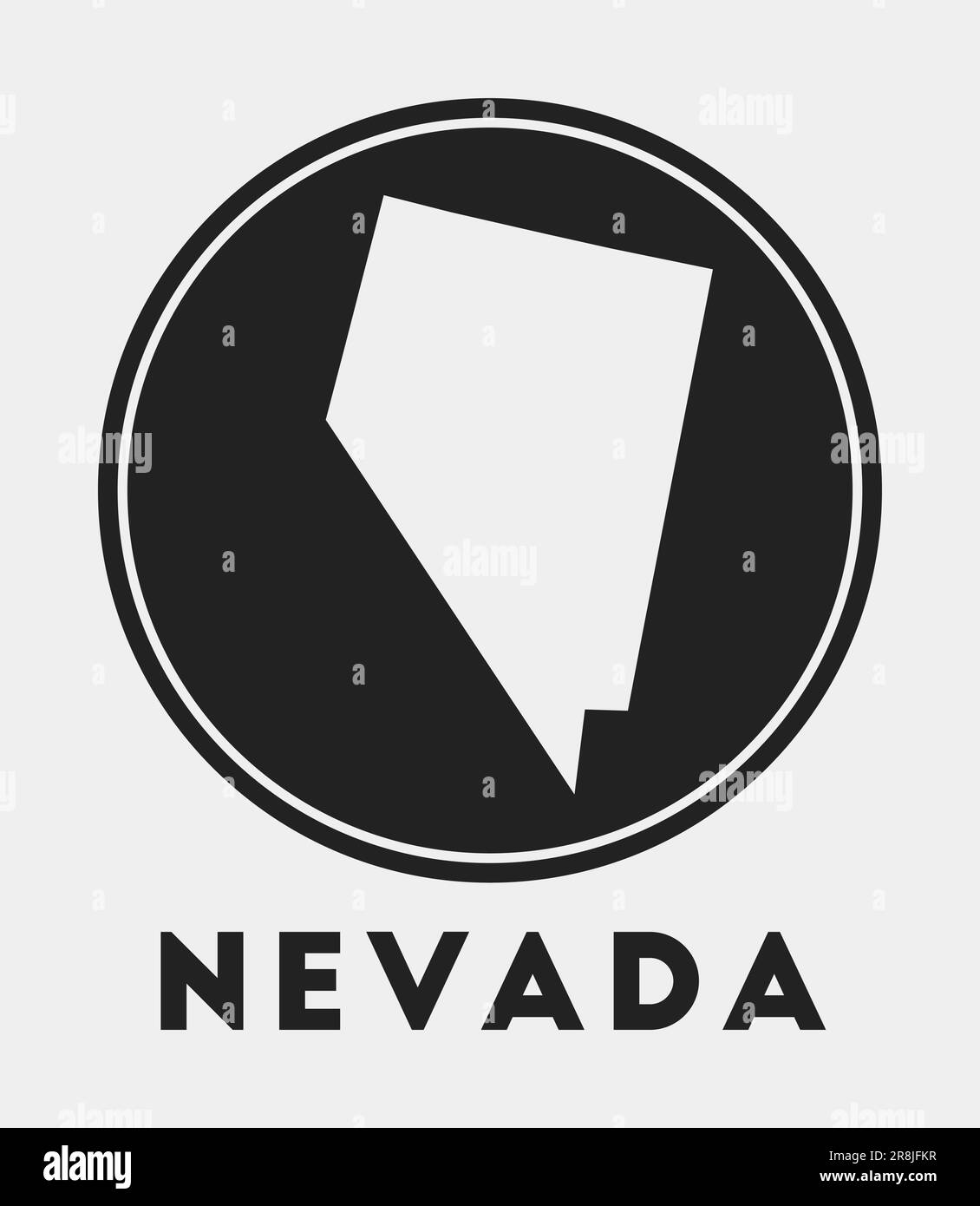 Nevada icon. Round logo with US state map and title. Stylish Nevada ...