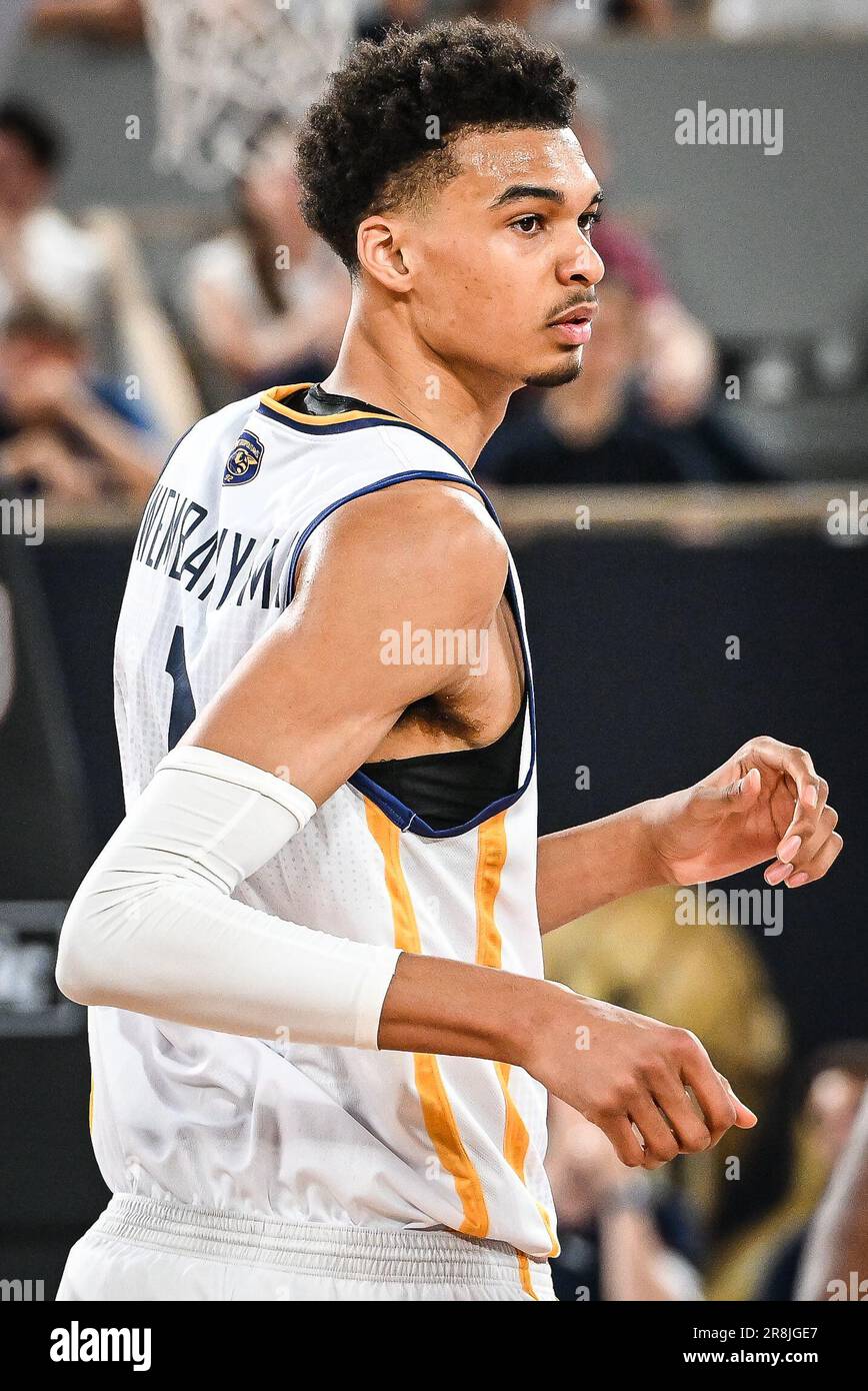 Paris, France. 15th June, 2023. Victor WEMBANYAMA of Metropolitans 92  during the French championship, Betclic Elite Basketball match, Playoffs,  Final match 3, between Metropolitans 92 (Boulogne - Levallois) and AS  Monaco on