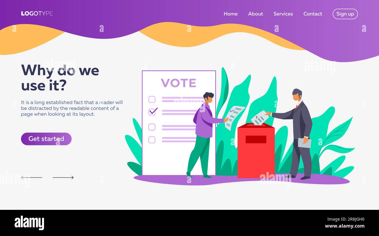 Voters inserting forms into ballot boxes Stock Vector