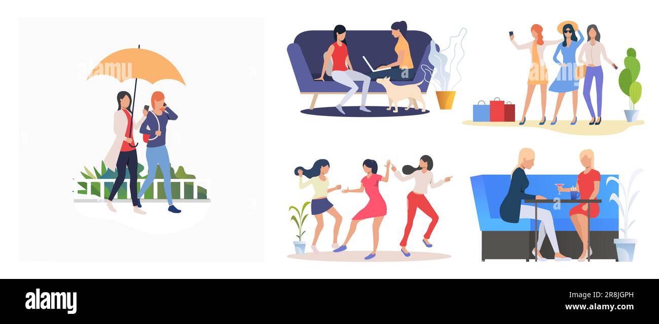 Female friendship set Stock Vector