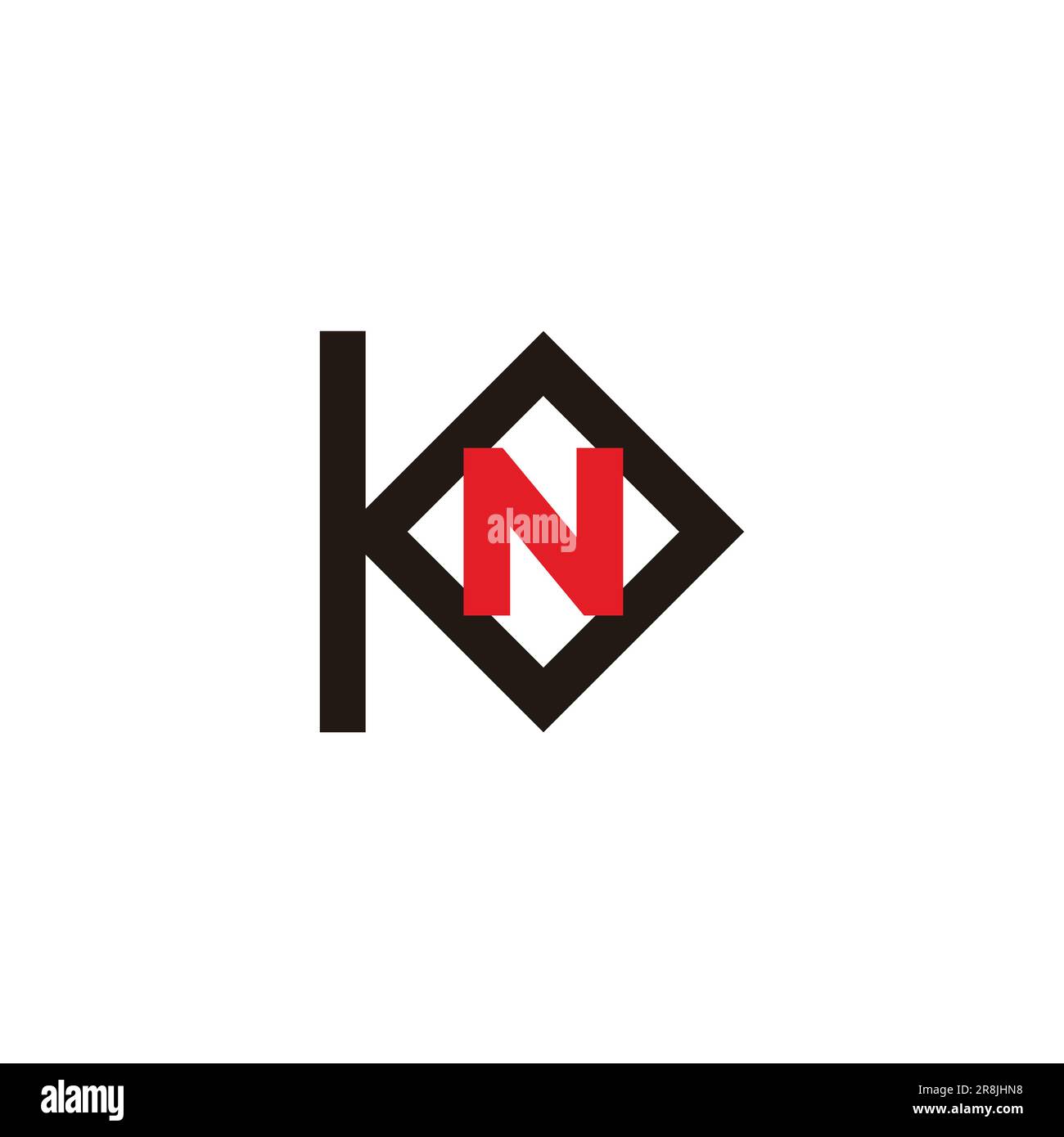 letter kn colorful line geometric logo vector Stock Vector