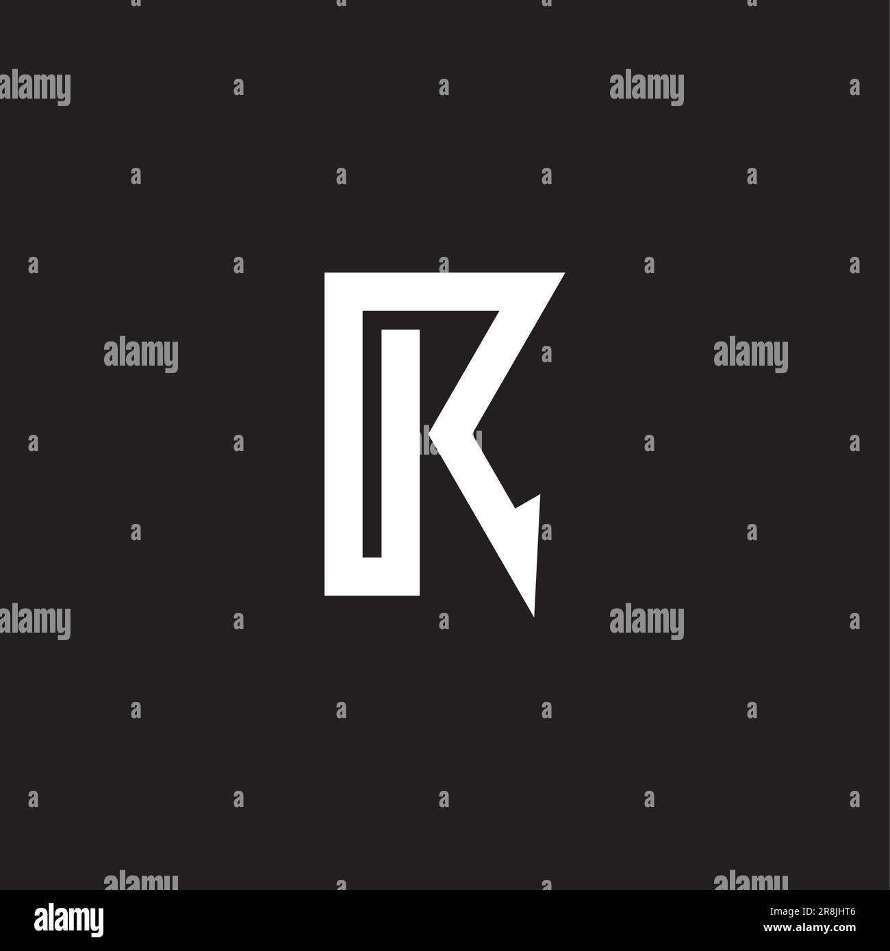 letter rk simple geometric arrow line logo vector Stock Vector