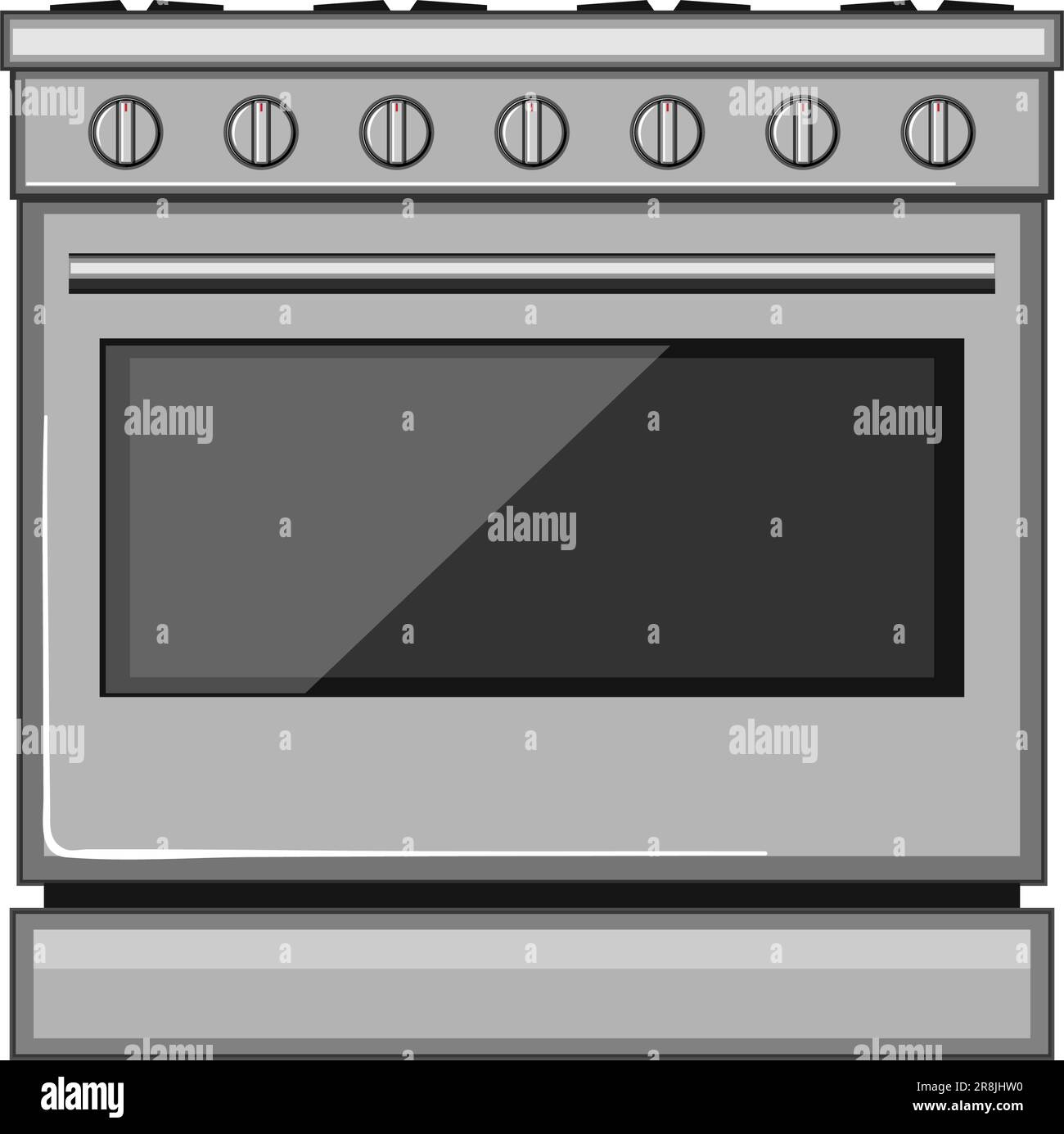 interior kitchen stove cartoon vector illustration Stock Vector Image