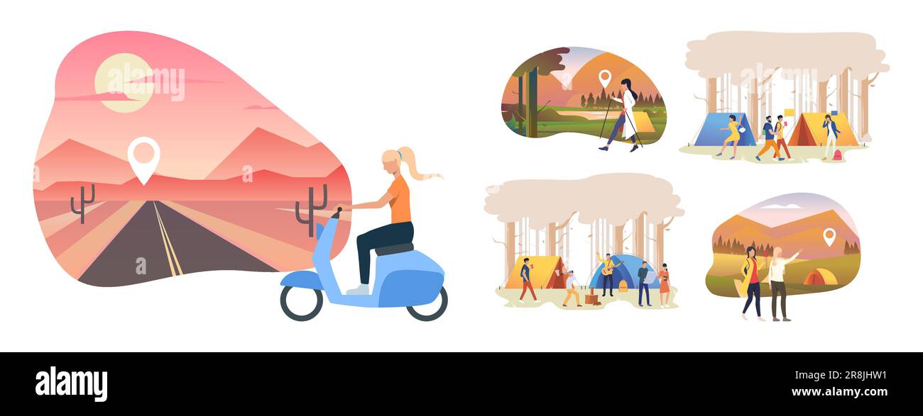 Set of camping illustrations Stock Vector Image & Art - Alamy