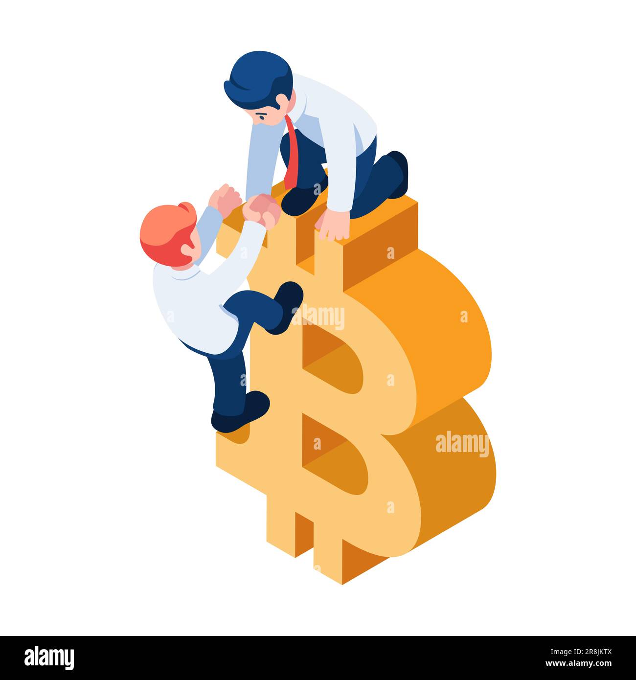 Flat 3d Isometric Businessman Help Friend to Climb Up Bitcoin. Bitcoin  Investment Consultant and Financial Advisor Concept Stock Vector Image &  Art - Alamy