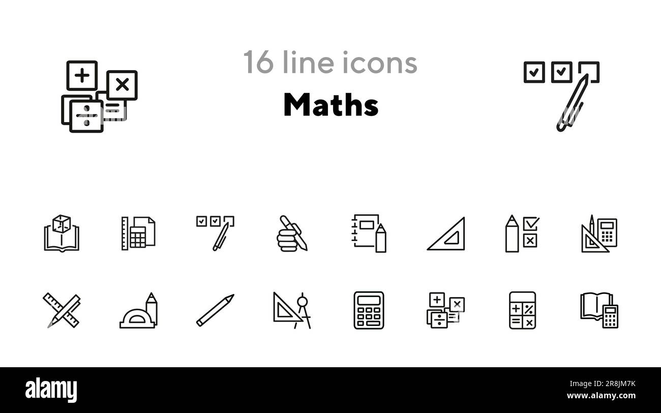 Maths line icon set Stock Vector Image & Art Alamy