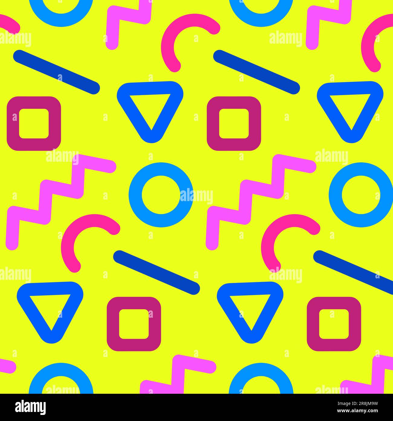90 Doodle Pattern With Motley Squiggles. Vector Illustration For ...