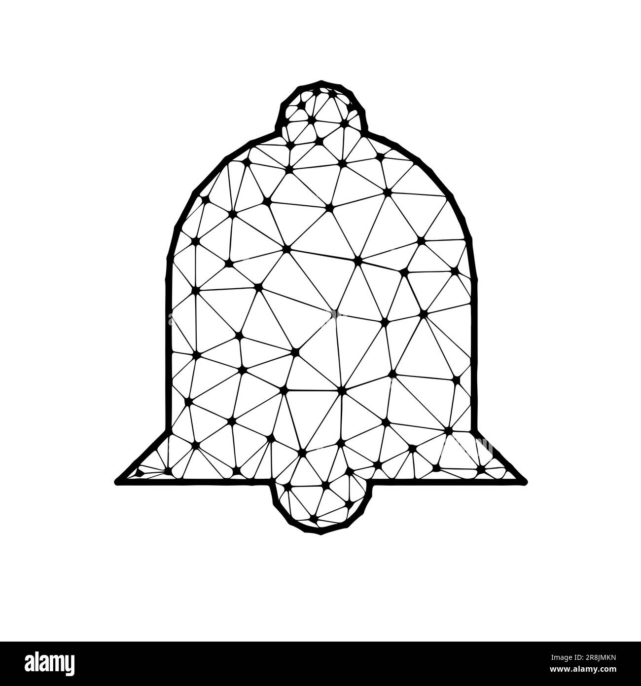 Bell polygonal vector icon isolated on white background. Stock Vector