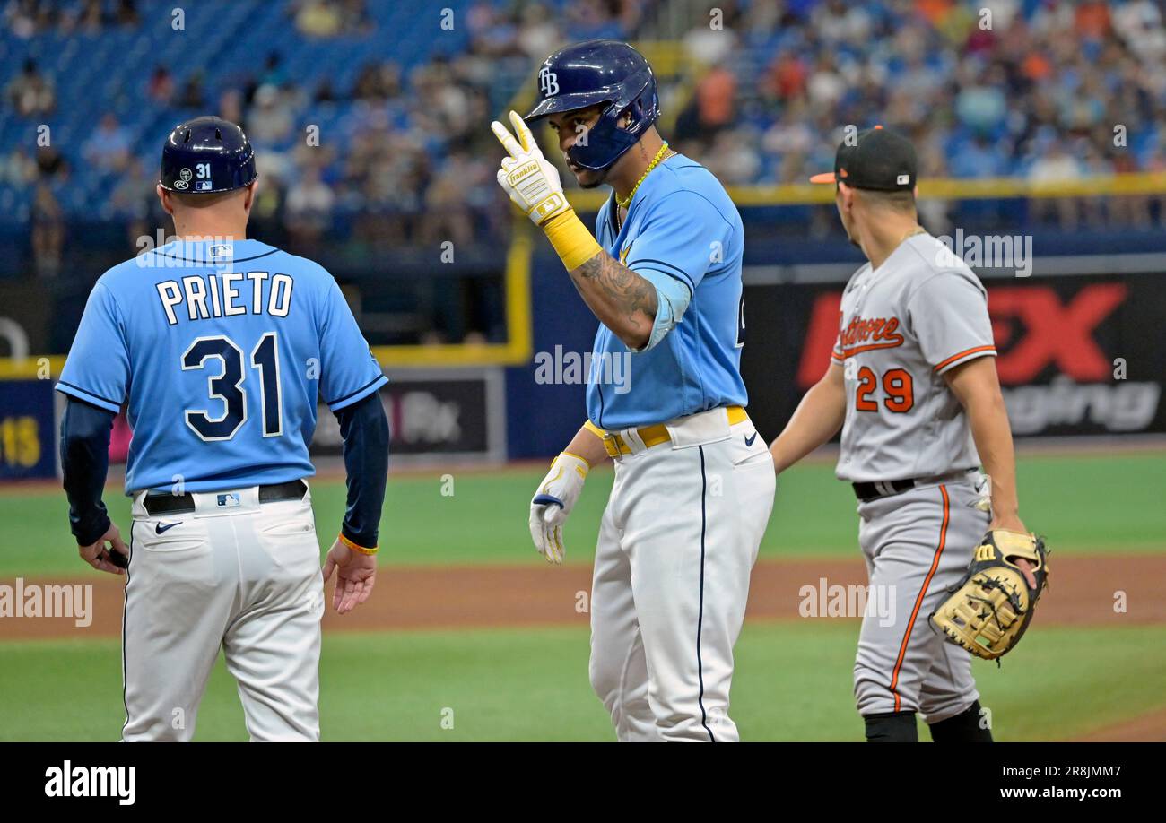 Tampa, United States. 21st June, 2023. Tampa Bay Rays first base coach