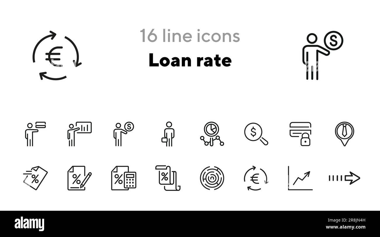Loan rate icons Stock Vector